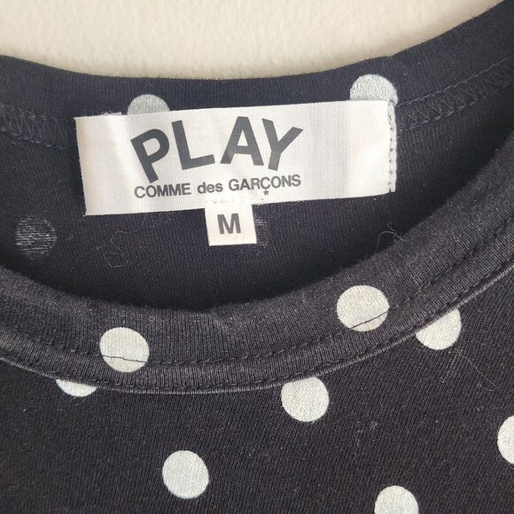 Commes De Garcons PLAY Black/White Polka Dot Tee Med - Picture 3 of 3